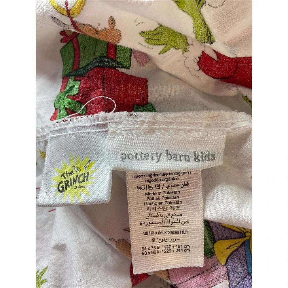 Pottery Barn Kids FULL Bed Sheets The Grinch Who Stole Christmas full/flat